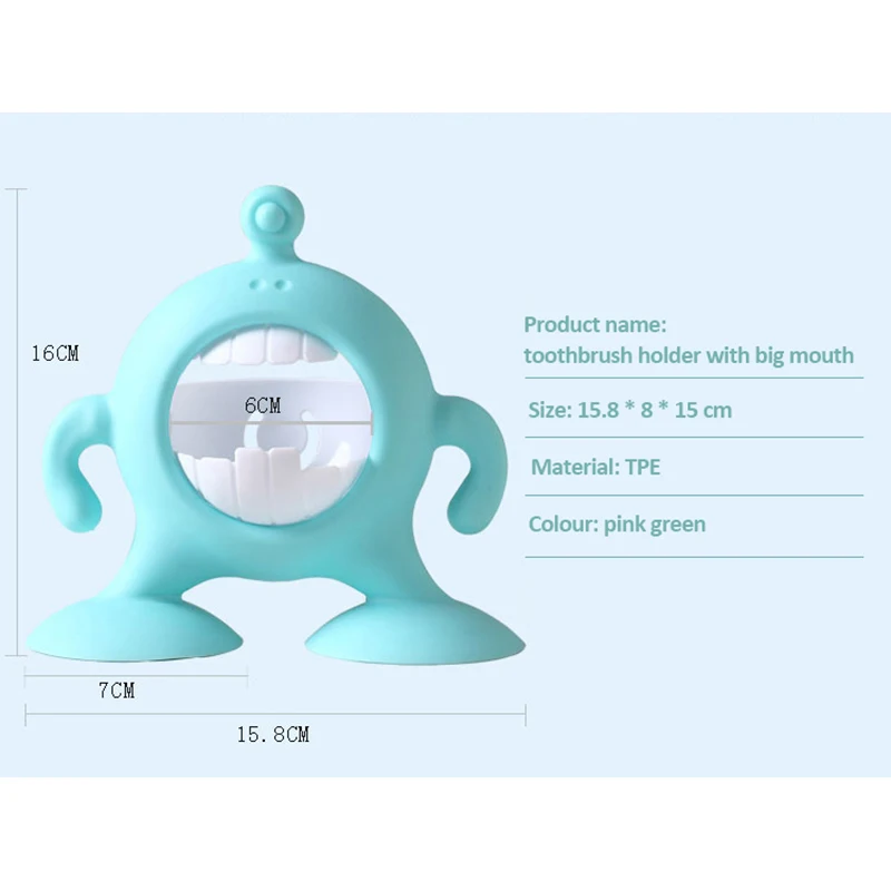 Мультяшный настенный держатель для зубных щеток ванной комнаты силиконовый на