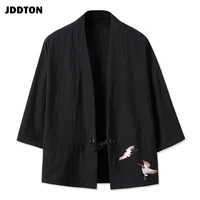 jddton spring mens cotton linen kimono fashion loose long cardigan outerwear vintage coats male jackets casual overcoats je077