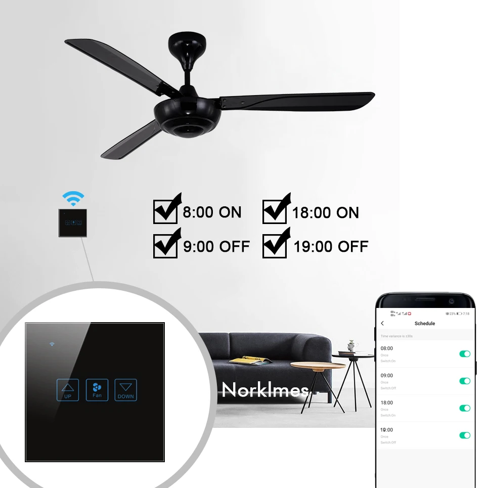 Потолочный смарт переключатель Norklmes Wi Fi пульт дистанционного управления Tuya Smart