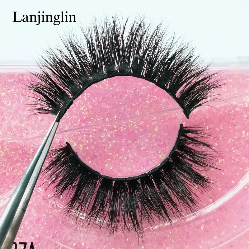 LANJINGLIN 1 пара норковые ресницы 100% без жестокости натуральные Длинные Накладные