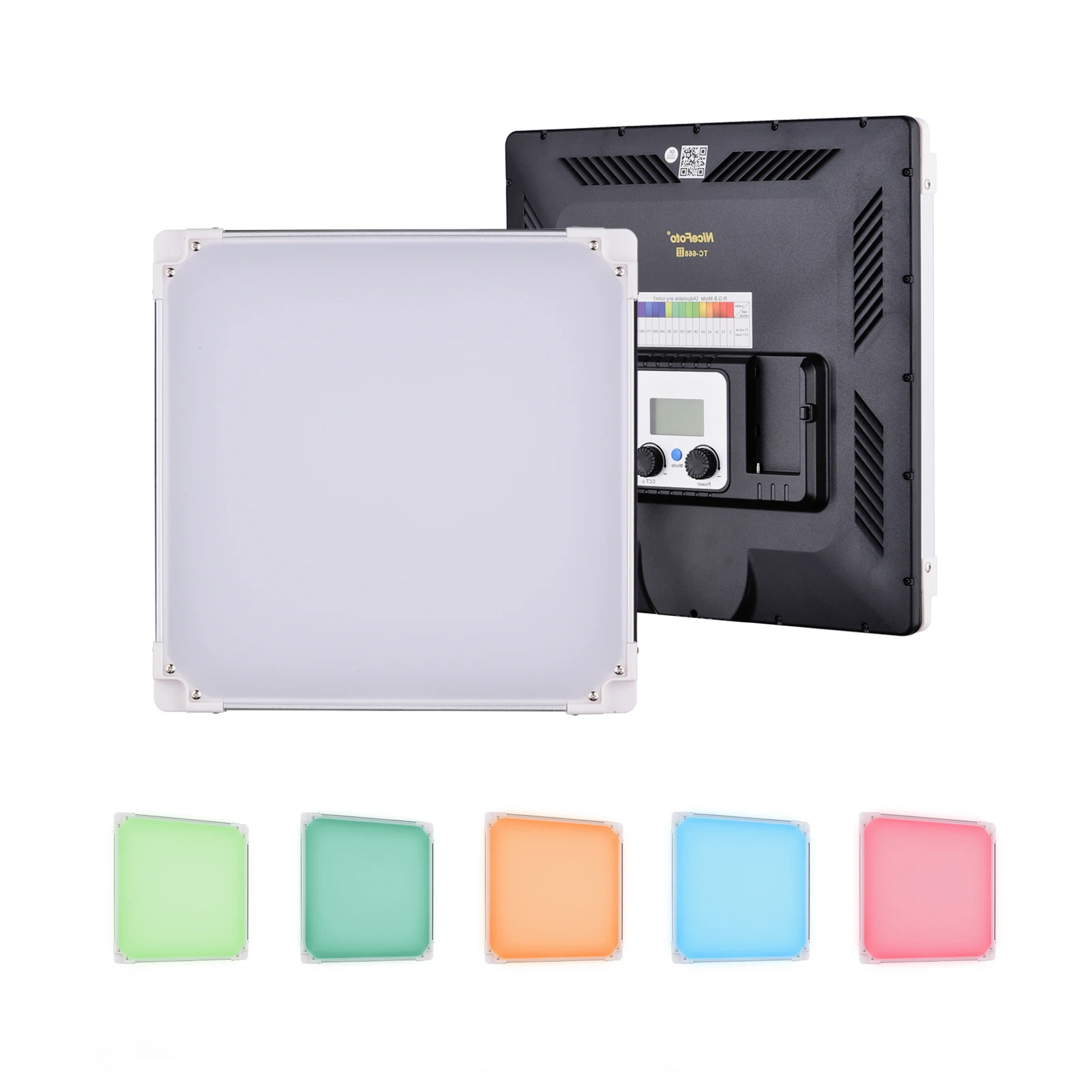 Koop Nicefoto TC-668 Ii Rgb Led Video Light Panel Fotografie Vulling Licht 2800K-9900K Lcd-scherm Voor Live Streaming Led Video Licht