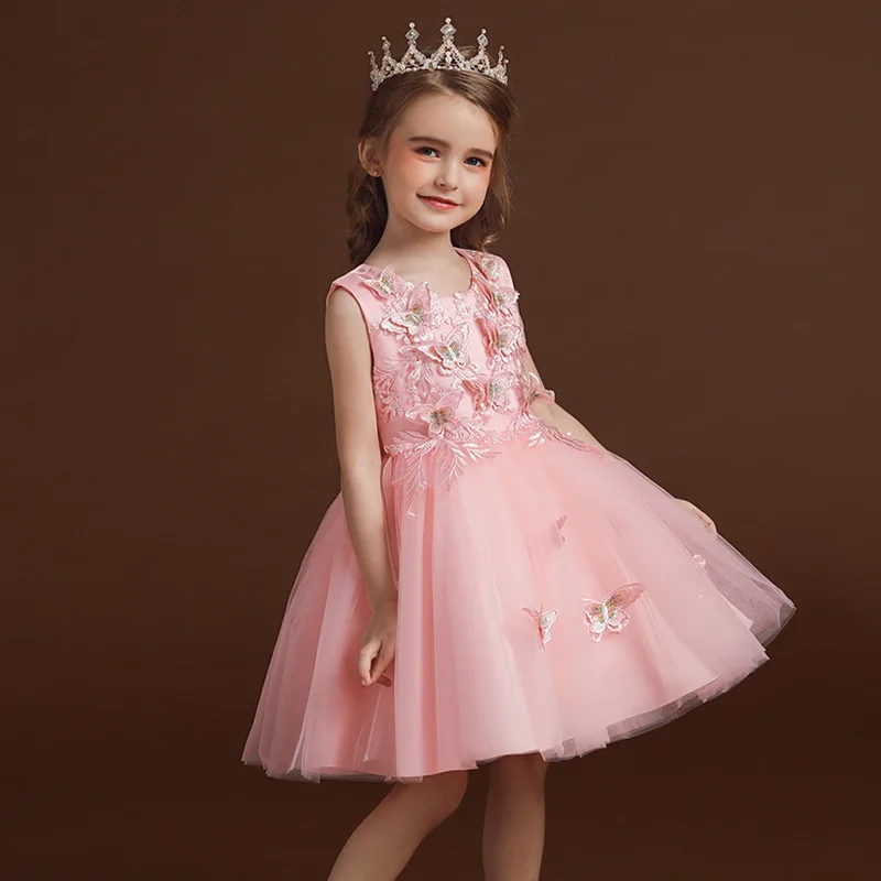 Summer Embroidery Butterfly Girls Dress Kids Dresses For Girl Children Wedding Party Gown Infantil Vestidos Costume 8 12 | Детская