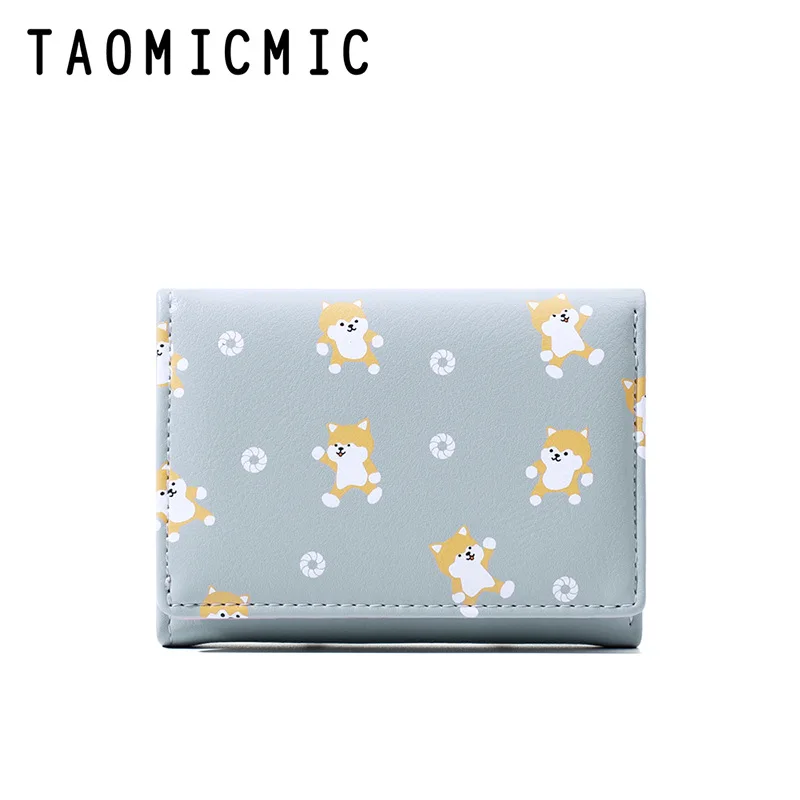 

New multi-card student wallet Fashion design folding snap button short wallet Mini cartoon cute female coin purse Christmas gift