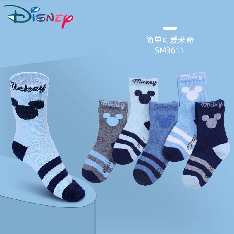 Детские хлопковые сетчатые носки Disney тонкие дышащие с мультяшным Микки и Минни
