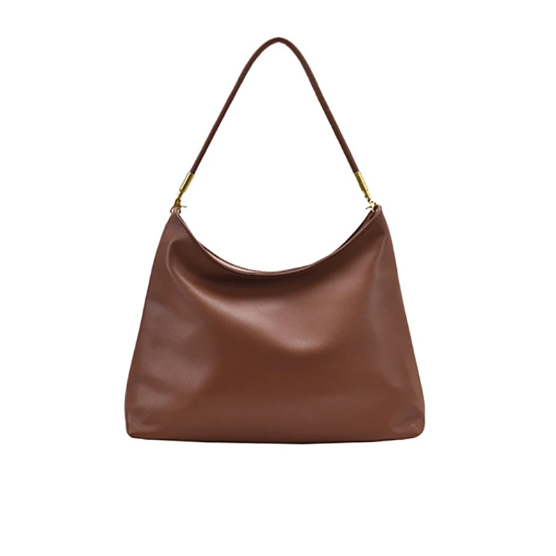 

Retro New Shoulder Bag Women Bag Fashion Large Capacity Ladies Bag Soft Surface PU Zipper Leisure Bag Female Bag Underarm Bag