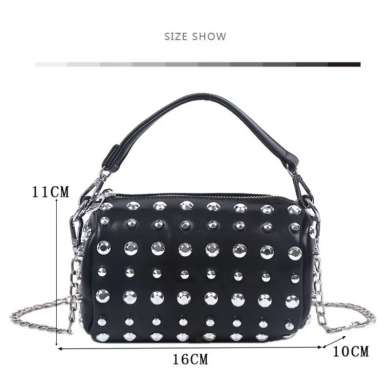 Модные милые женские сумки с заклепками маленькая сумка на плечо кожаная уличная