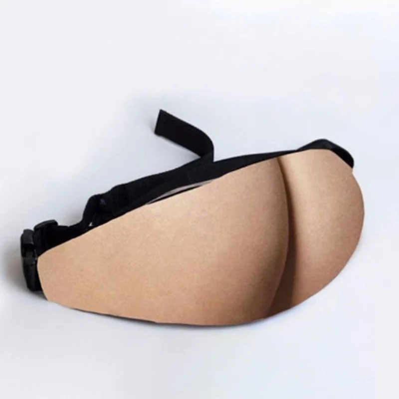 Сумка на ремне модная новинка персональная имитация большой живот задник карманы мужской черный дизайн живота молния один поясной пакет 42*19 см