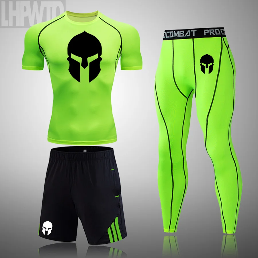 Мужская плотно облегающая футболка Спартанский Спортивная колготки одежда для