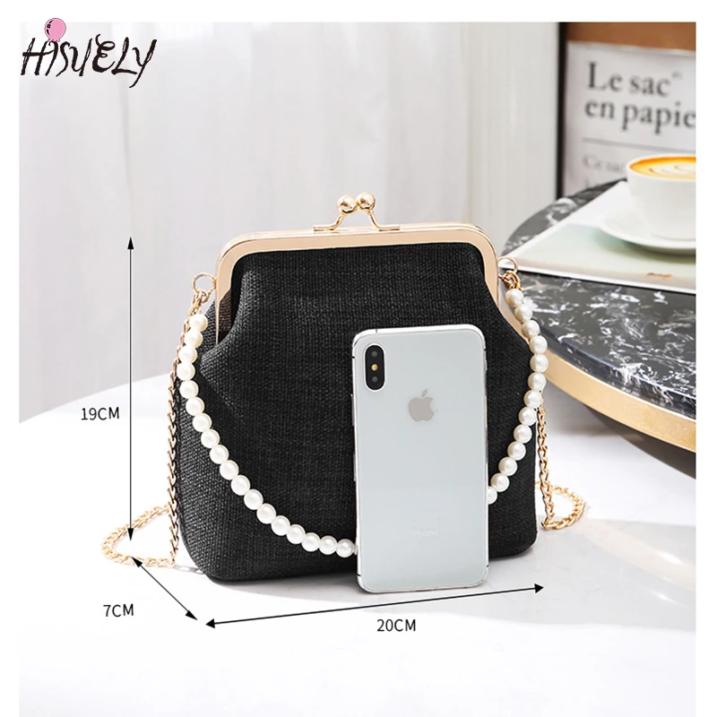 

2021 Small Shell Shape Bag for Women Pearls Handle Ladies Purses and Handbag Kiss Lock Chain Strap Crossbody Mini Messenger Bag