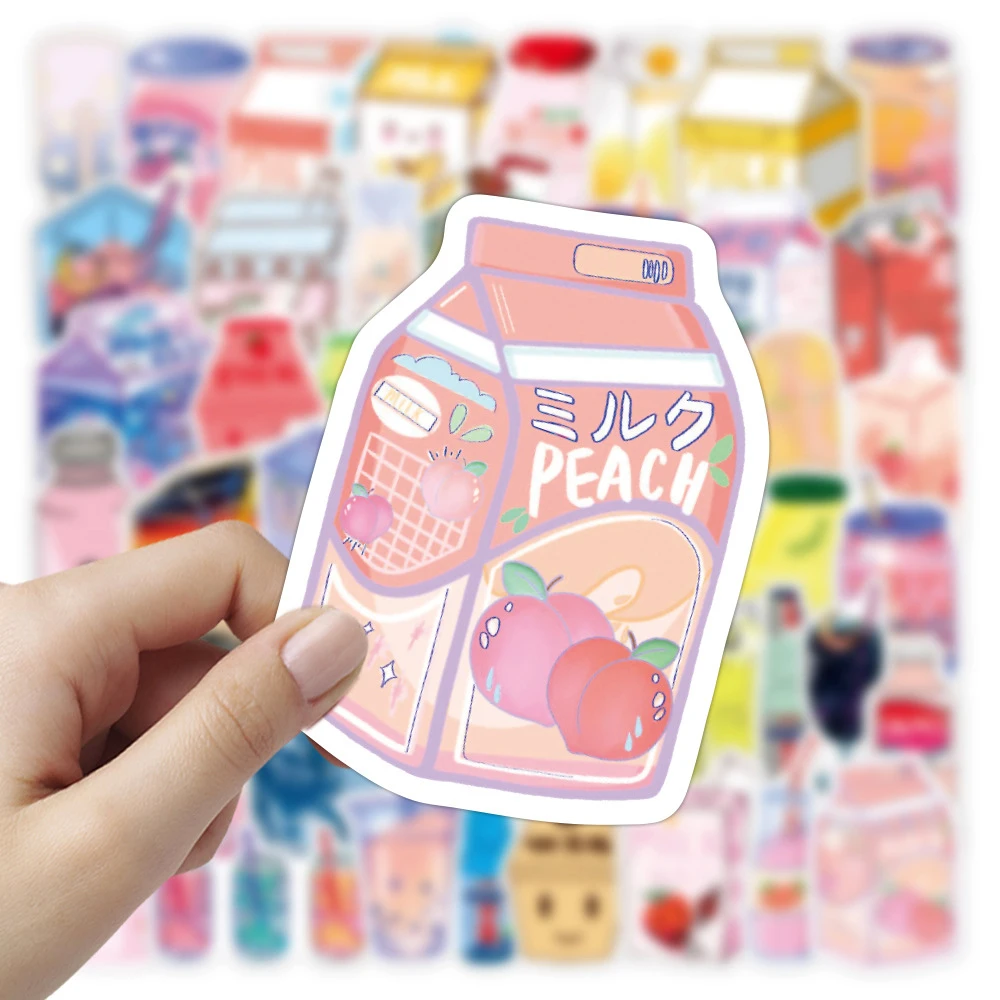 103050pcs kawaii drink cartoon graffiti stickers aesthetics phone laptop notebook luggage waterproof sticker decal kid toy free global shipping