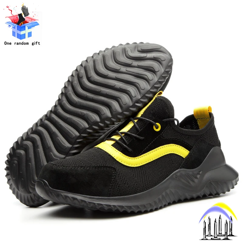 

Fashion Mens Work Outdoor Boots Indestructible Safety Shoes Steel Toe Cap Puncture-Proof Non-slip Breathable Advisable Sneakers