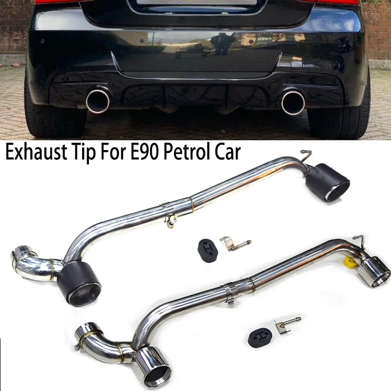 

Car Accessories Double out Exhaust Tip For BMW E90 E92 320i 318i 325i Exhaust Pipe Stainless Steel Muffler Tip Tailpipe For BMW