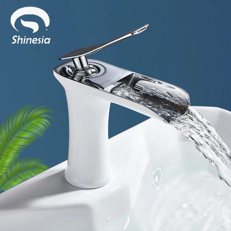 Хромированный смеситель для раковины Shinesia кран с одной ручкой ванной комнаты