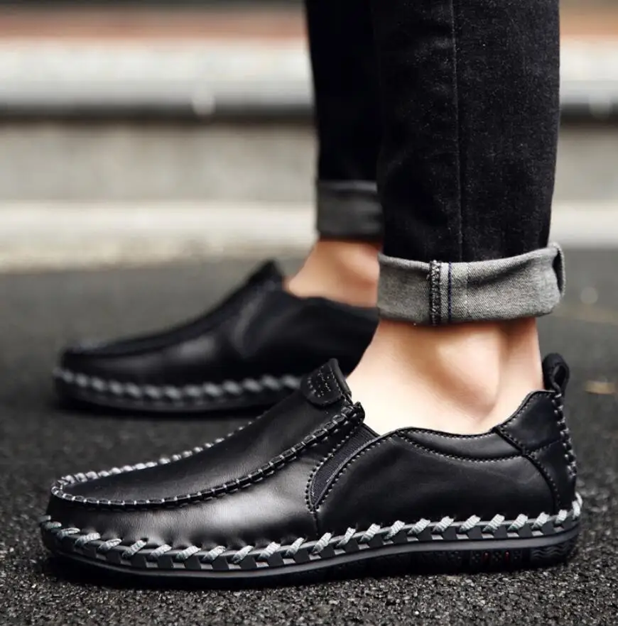 Мужские туфли из натуральной кожи 38-45 мягкие Нескользящие классические | Обувь