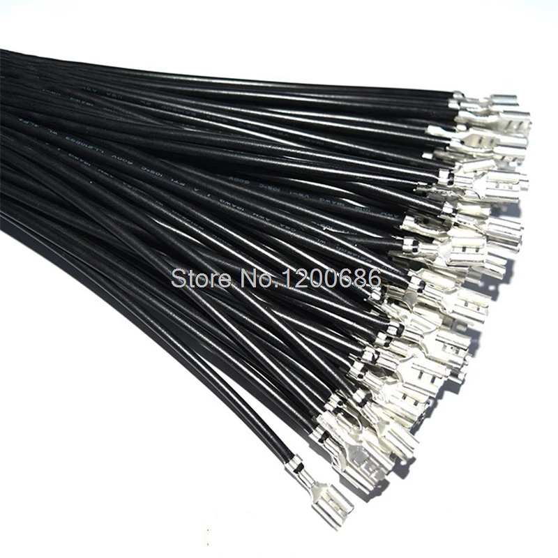 28 см 18AWG переключатель вилки 6 3 FASTON 250 (6 мм) клеммы Женский Кабель питания 20 шт 0 75