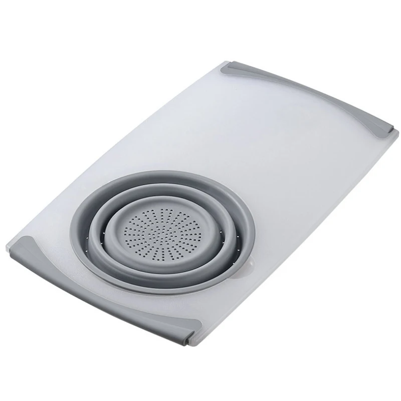 

3 In 1 Multi-Function Chopping Board Detachable Folding Silicone Drain Basket Sink Vegetable Meat Cutting Board Kitchen Tools