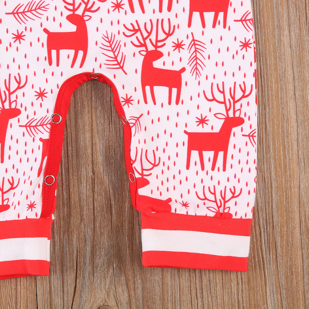 Детский Рождественский комбинезон с принтом оленей длинными рукавами и круглым