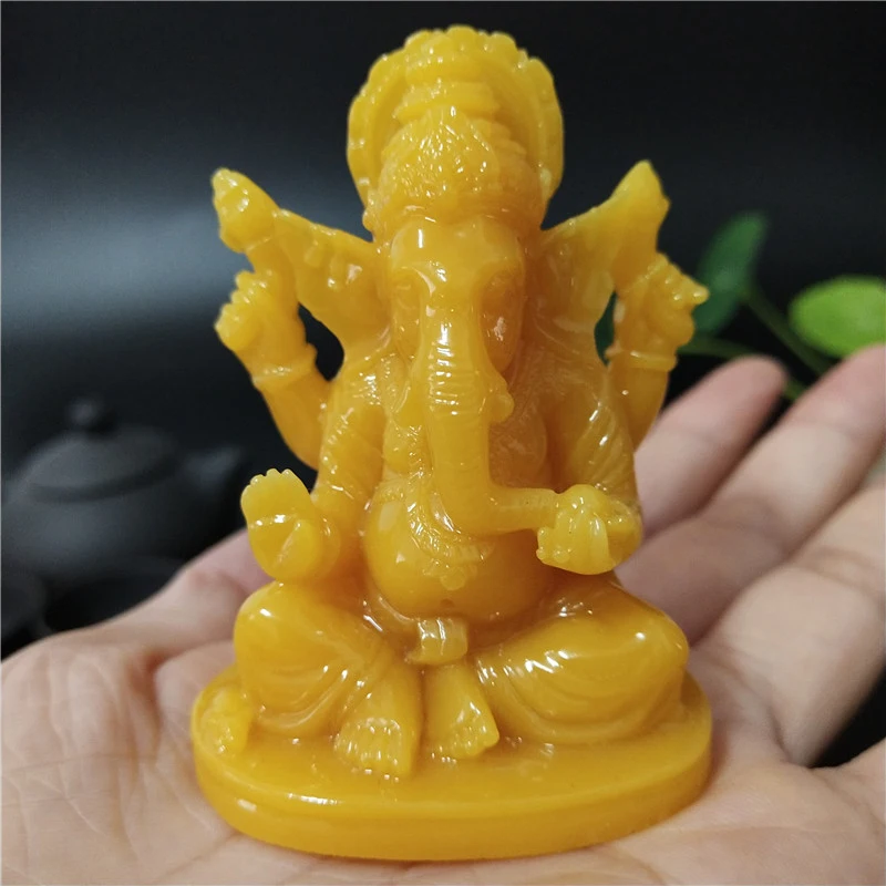 Ganesha Buddha Statue House Garden Decoration Indian Elephant God Sculpture Man-made Jade Stone Crafts Home Decor Statues | Дом и сад