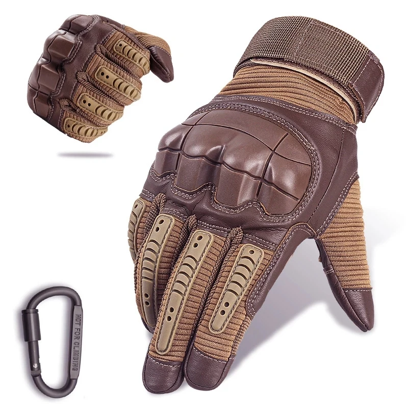 

Tactical Military Gloves Full Finger Paintball Shooting Airsoft PU Leather Touch Screen Rubber Protective Gloves CS Gear