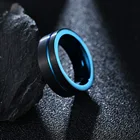 Кольцо из карбида вольфрама для мужчин, черное, синее кольцо внутри, синее лицо, кольцо из вольфрамовой стали, выделитель, Мужская Темпера