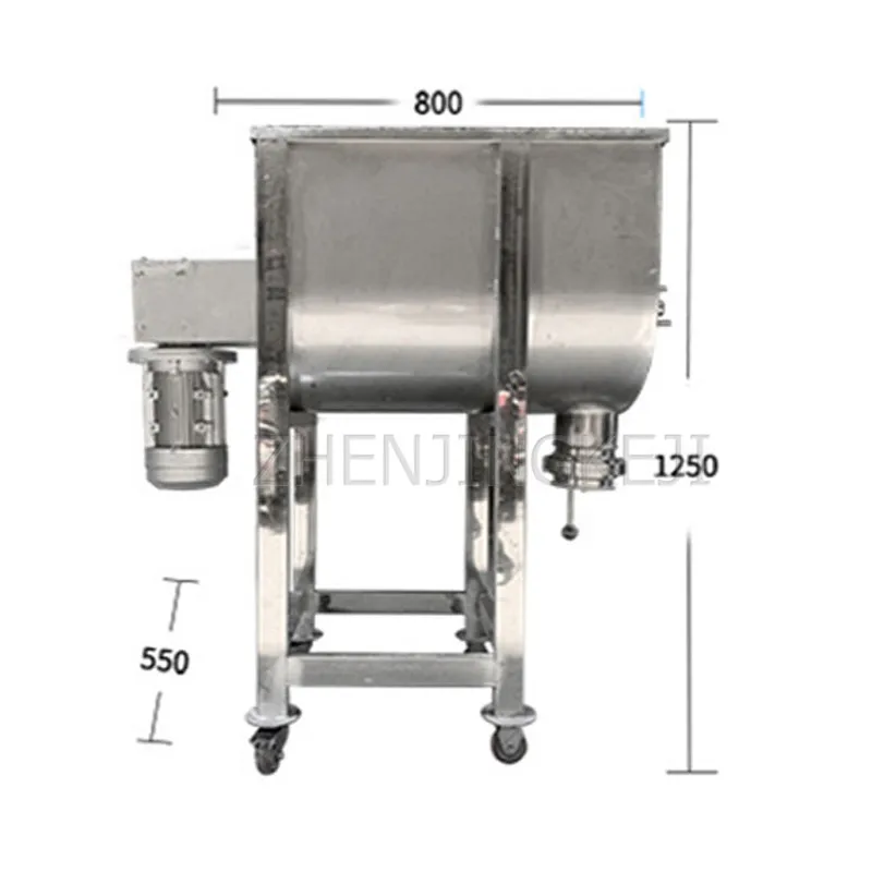 値段 220v混合ミキサーステンレス鋼水平スパイラル攪拌有機肥料化学粉末加熱本当石ペイントミキサー