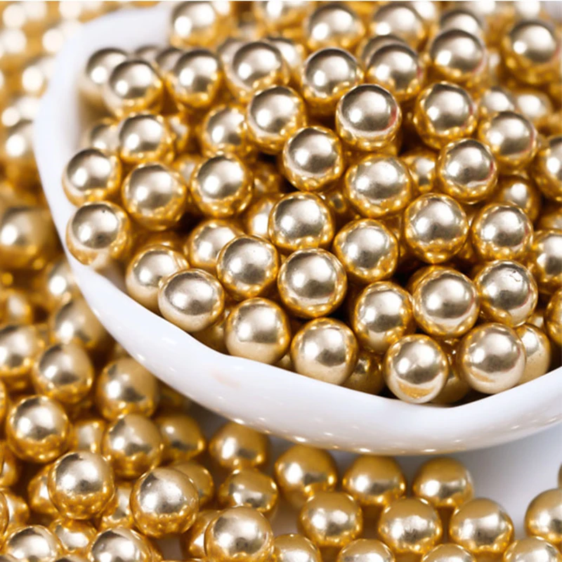 Золотой шарик 100 г 4/7 мм Свадебный съедобный брызговик для торта жемчужные