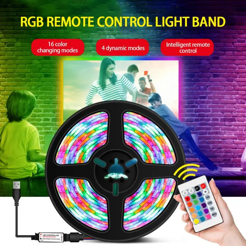 

Светодиодная лента RGB 5050 5 В, USB, гибкая светодиодная лента для подсветки телевизора, настольного экрана