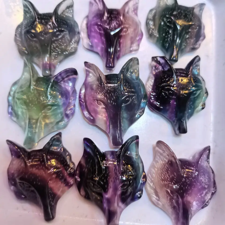 

Подвеска из натурального камня, резной кварцевый кулон в форме головы волка ручной работы, аксессуары «сделай сам» для изготовления ювелир...