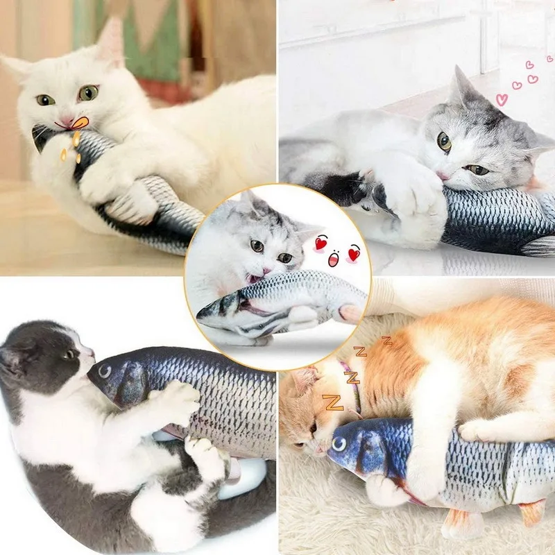 

20-30CM Cat Toy Electric USB Charging Simulation Fish Toys For Dog Electronic Pet Cat Chewing Playing Biting Cat Accessories
