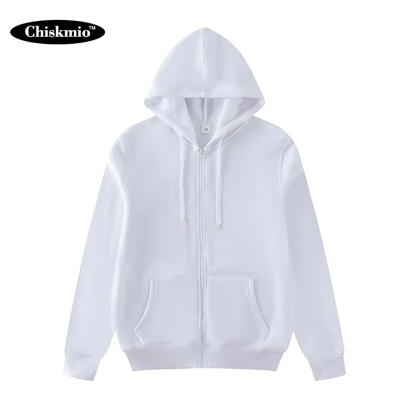 Женская толстовка с капюшоном Chiskmio однотонный пуловер на молнии длинным рукавом