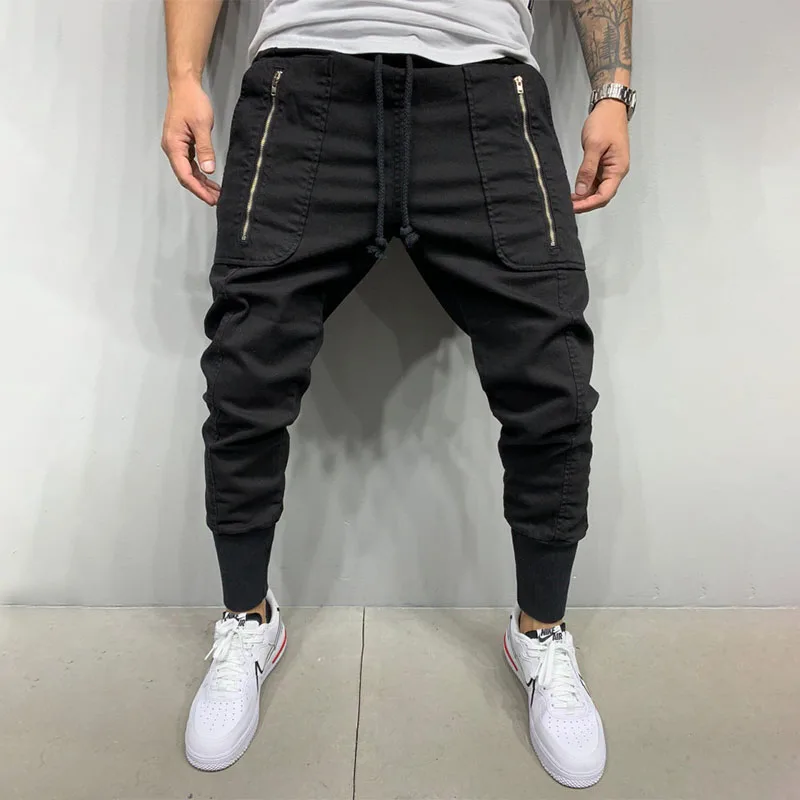 Cargo Pants Men 2021 Hip Hop Streetwear Cotton Fashion Casual Multi-Pocket Zipper Pencil Pants Men Green Joggers Sweatpants