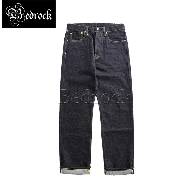 RT 14oz one washed original dark blue micro taper jeans men warehouse raw denim selvedge trousers slim pencil pants