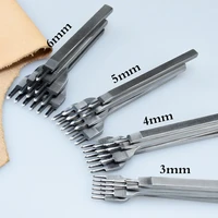 3456mm spacing punch tool for leather hole punches sewing tool lacing stitching diy leather craft tools 1246 prong