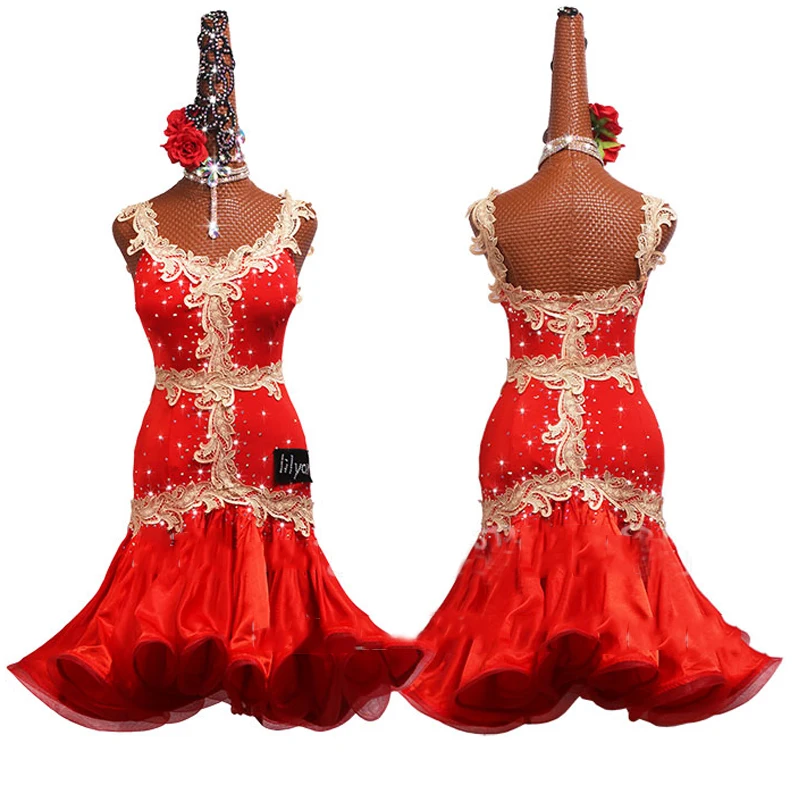 Платье для латиноамериканских танцев одежда соревнований платье выступлений
