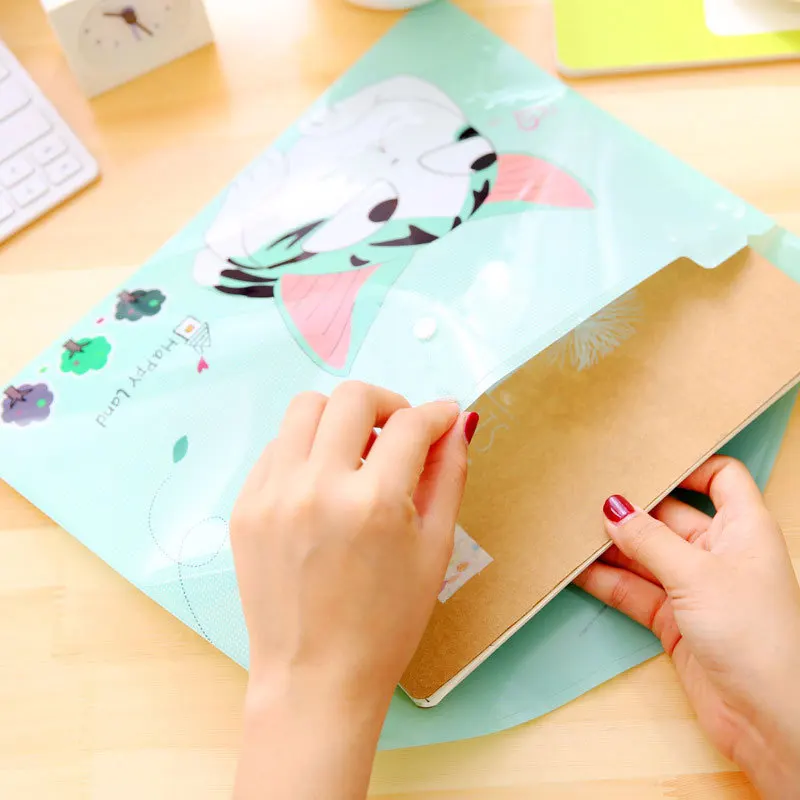 

4 pcs/lot Kawaii Cherry A4 File Holder Cute Press Document bag Pencil Case Stationery gift office school supplies