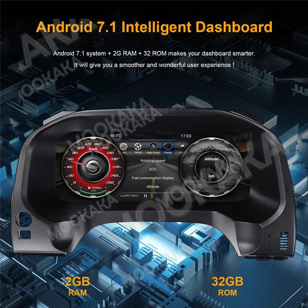 

Digital Performance Dashboard Panel Cluster LCD Touched Display Speedometer For Toyota Prado 150 2010 2011 2012-2019