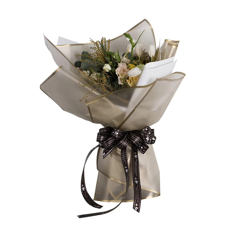 

58x58cm Plastic Waterproof Flower Wrapping Paper Stylish Half Transparent Florist Wrapping Paper