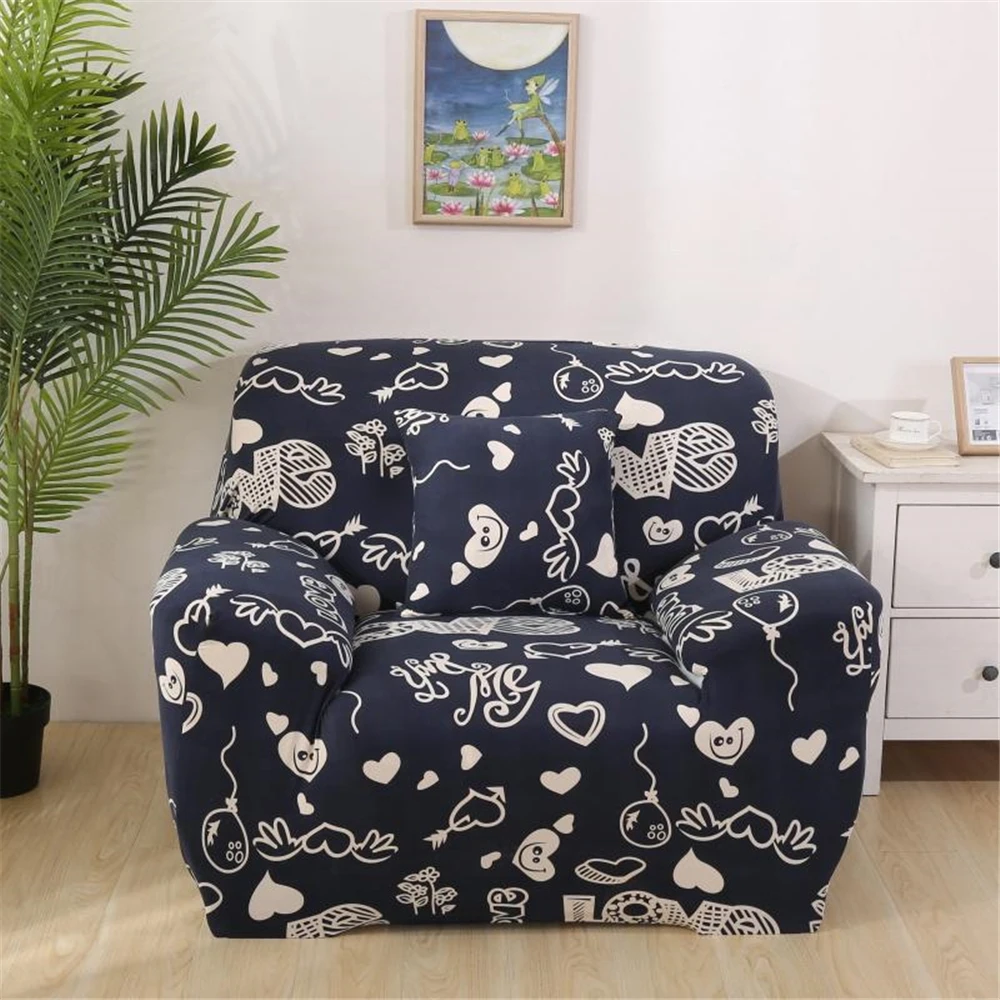 

Love Heart Slipcovers Anti-slip Elastic Sofa Cover for Living Room Couch Cover Furniture Protector Sofa Towel 1/2/3/4-Seater