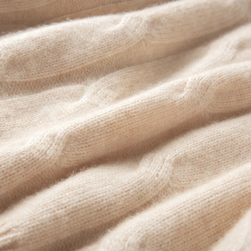 

Autumn and Winter New Style 100% Pure Wool Sweater Woman High Collar Thick Cashmere Sweater Fashion Large Size Knitted Jacket