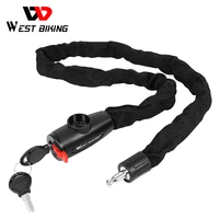 west biking bicycle lock mtb road bike safety anti theft chain lock with 2 keys outdoor cycling bicycle accessories bike lock
