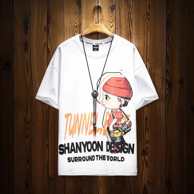 

Summer Women'sT Shirts Fashion Trend Cartoons Printed 100%Cotton Tops Tees Casual Streetwear Short Sleeve T Shirt Women Clothing