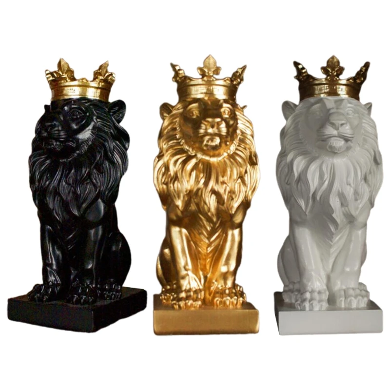 

Абстрактная корона, статуя льва, Мужская статуя льва, Вера, смола, скульптура, коллекционные фигурки, модель животного, поделки, украшения дл...