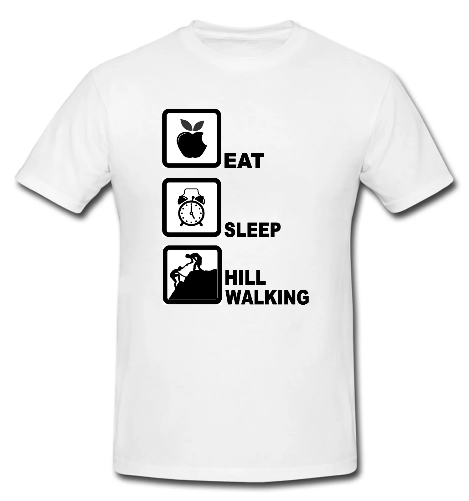 Eat Sleep холм прогулки походы скалолазание альпинистская футболка (Размеры S XXL)