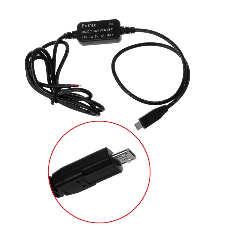 

Car Charger Micro USB Output 12V to 5V 3A Power Supply Converter For PDA DVR Camcorder N0HF