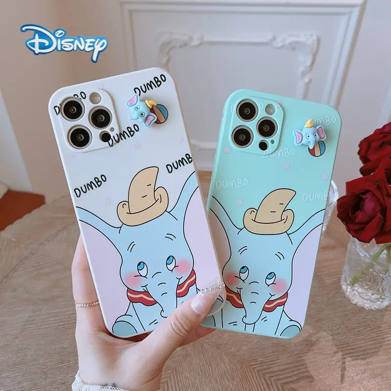 

Disney Dumbo 3D Cartoon Mobile Phone Case for iPhone 11 12 13 Pro Max Plus 13 miniXR XS X Shockproof Soft Cover Cases