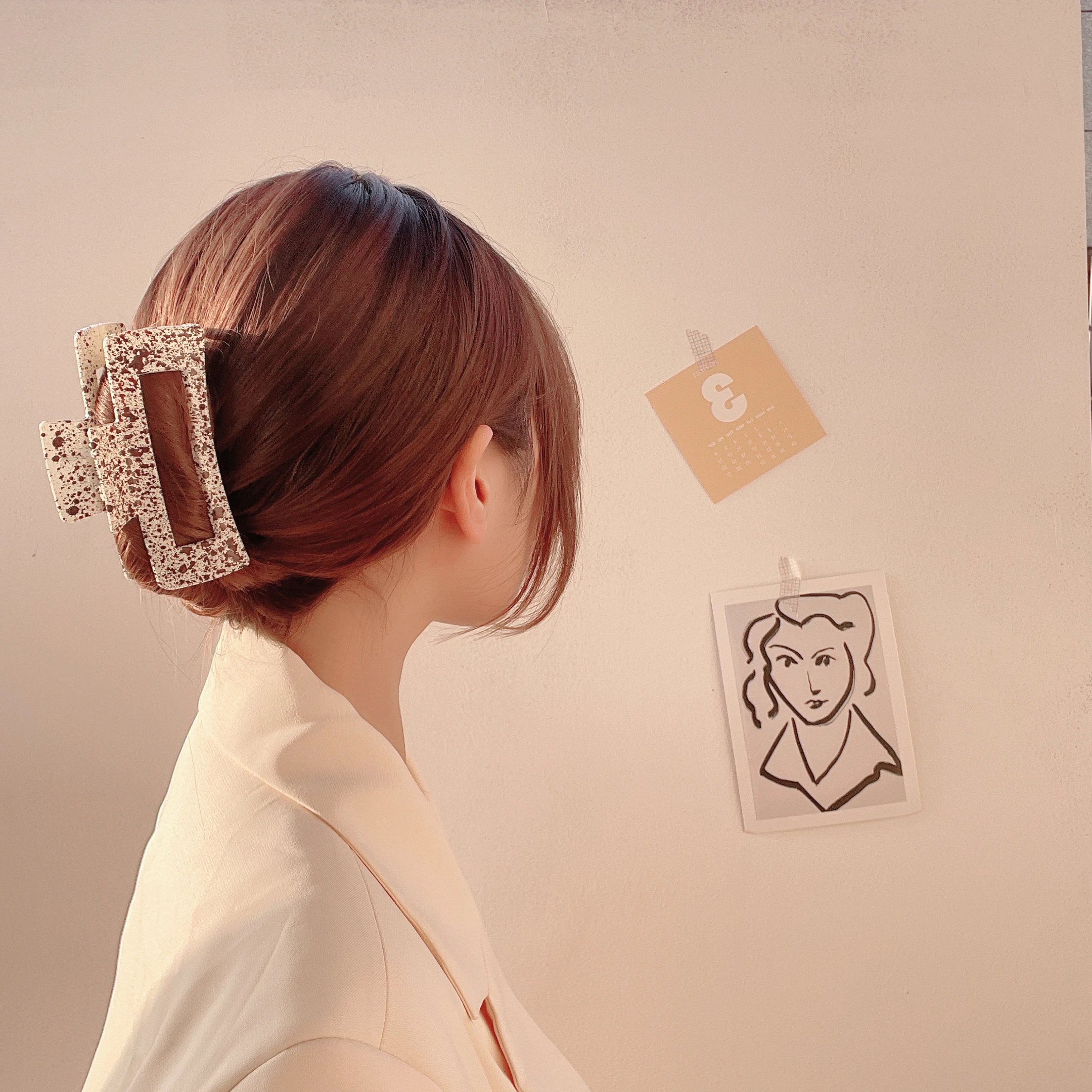 

Женская заколка для волос, большой размер, 10 см