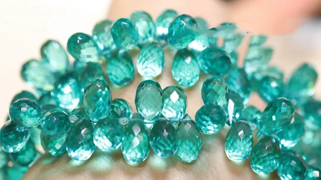 

5pieces loose beads lake blue quartz drop faceted 9-11mm AAA for DIY jewelry making FPPJ wholesale nature gemstone