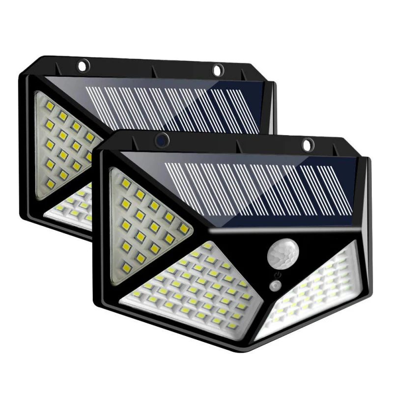 100 LEDs Wireless Solar Wall Lights Outdoor Waterproof Light Control Garden Street Security Nightlight Powered Lamps 4 sid | Лампы и