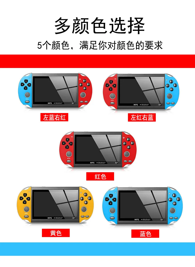 X7 Ретро игровой Набор для psp двойной рокер игровой автомат 4,3 дюймов Большой экран 64 бит 8 г памяти GBA с Bulit в 200 игр