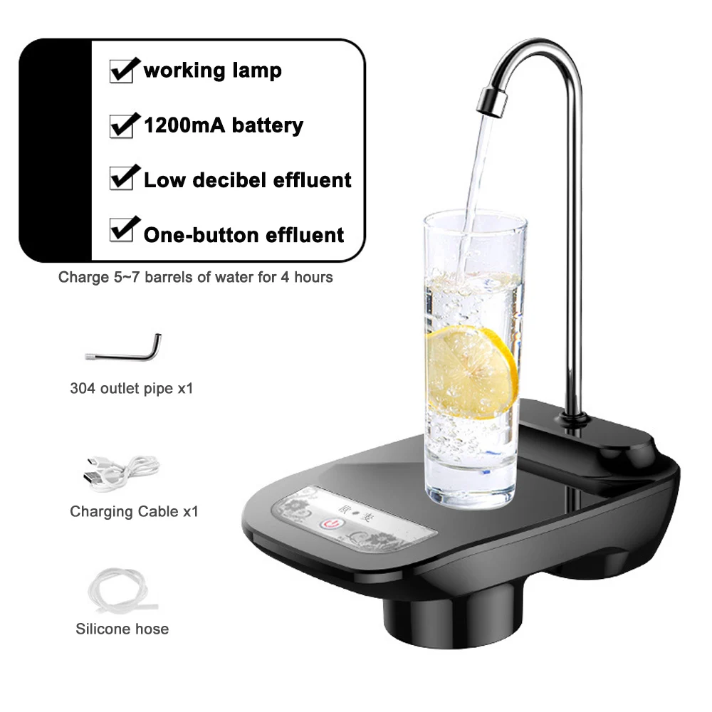 Black Rechargeable Электрический диспенсер для воды беспроводной портативный Электрический Автоматический водяной насос ведро бутылка Диспенсер USB Перезаряжаемый водяной насос - Цвет: Black Rechargeable
